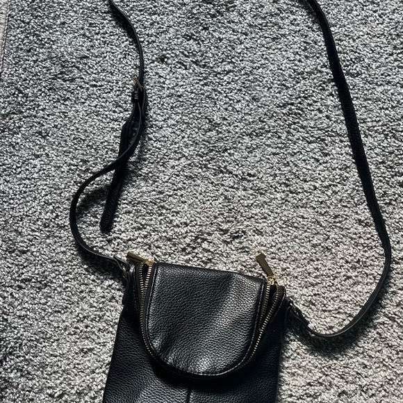 Steve Madden Handbags - Steve Madden Black Crossbody Bag with Gold Accents